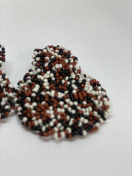 Drop Circle Seed Bead Earrings - Umami Tea
