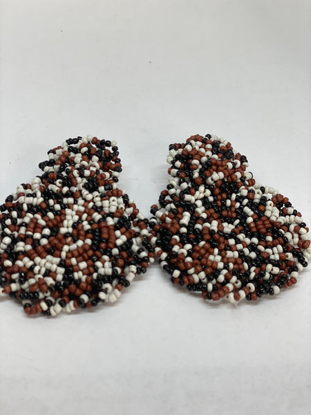 Drop Circle Seed Bead Earrings - Umami Tea
